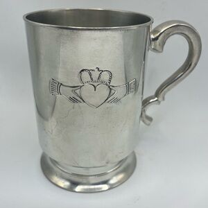 Mullingar Ireland Pewter Claddagh Friendship Mug Cup